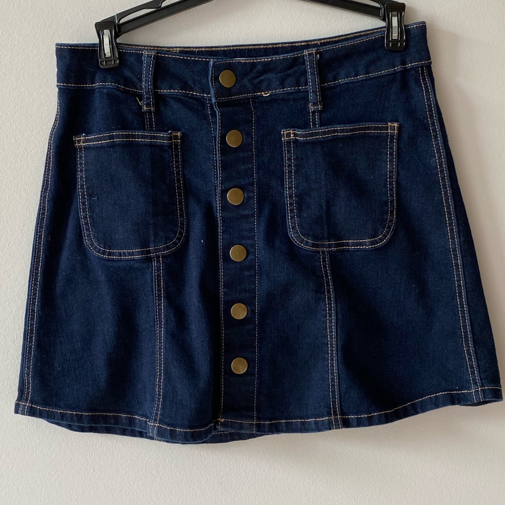 Altar’d State Dark Wash Denim Skirt